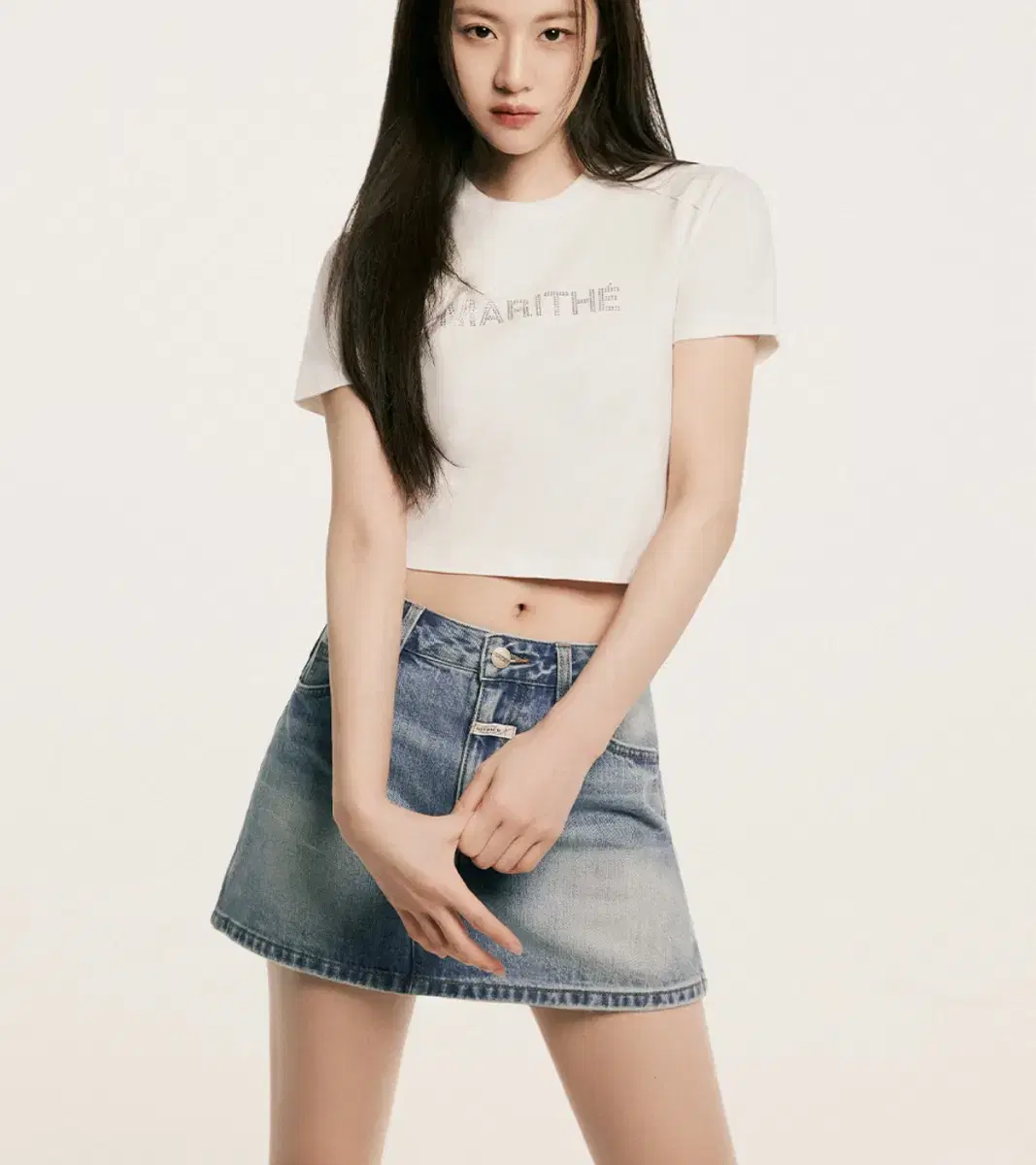 마리떼 W DENIM MINI SKIRT (blue M사이즈/원가 149